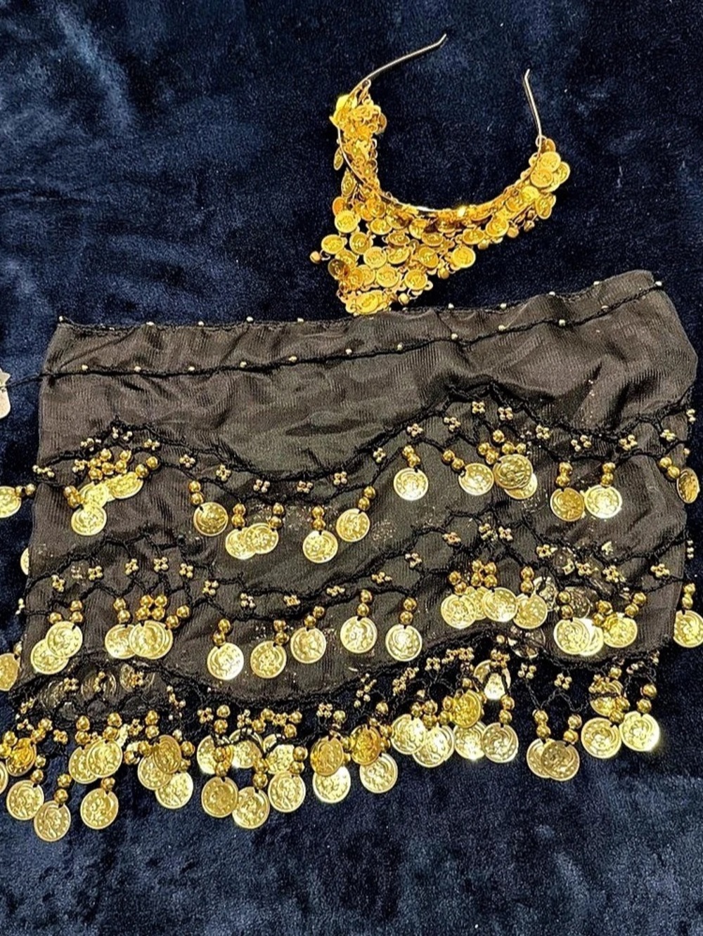 Claire's Black & Gold Coin-Embellished Set